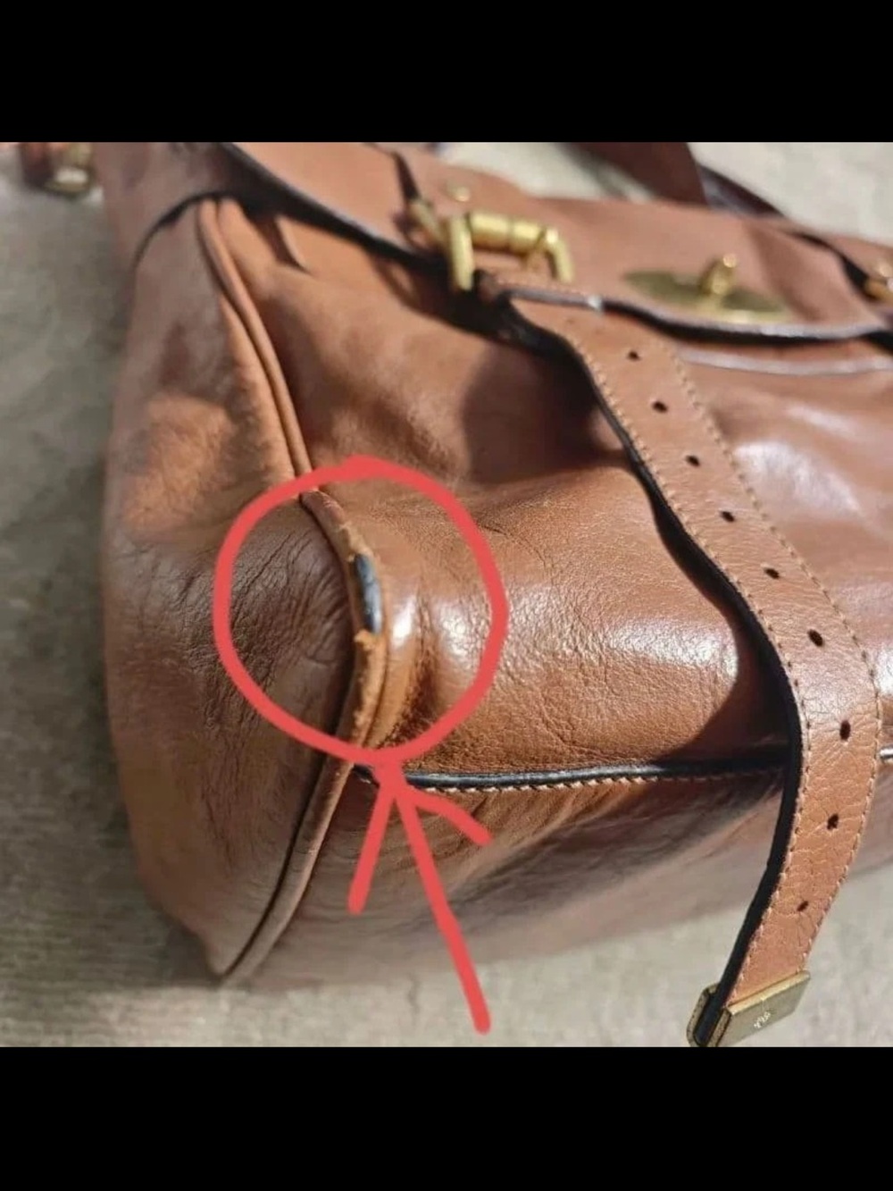 Mulberry Tan Leather Satchel with Brass Hardware - Picture 6 of 16